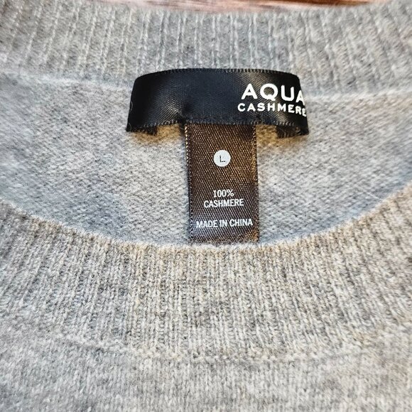 Womens ski sweater Cashmere by Aqua bloomingdales gray size large like new - Picture 4 of 7